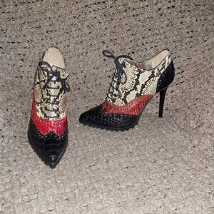 SPAZIOMODA BOLOGNA-ITALY-Multicolor Snakeskin/Croc Pattern-Stiletto-Sz 37/6.5-NM